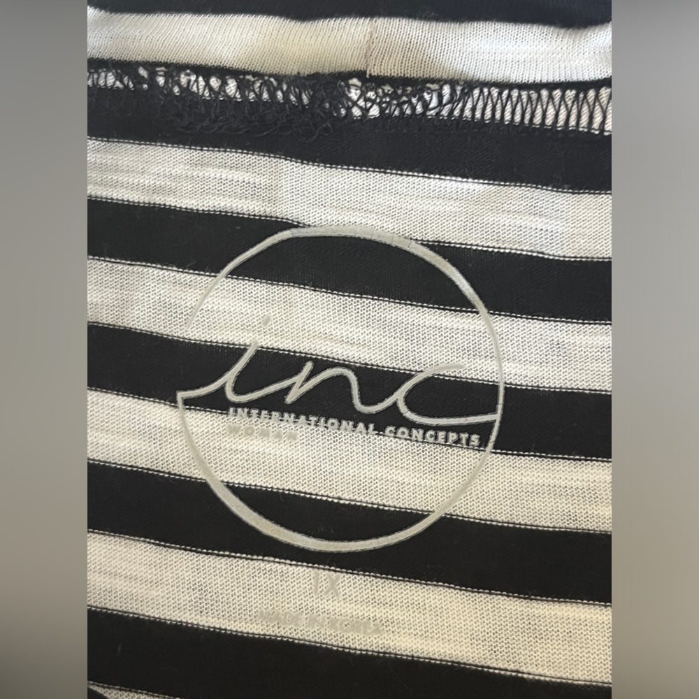 NWT I.N.C. International Concepts Cowl Neck striped top size 1X - Picture 5 of 14